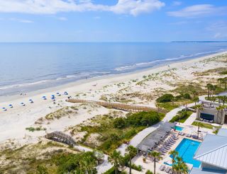 Jekyll Beach and Pool Aerial