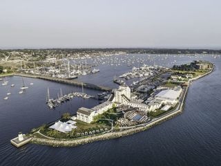 Newport Harbor Island Resort Drone View