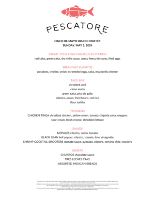 At Pescatore Trattoria Menu