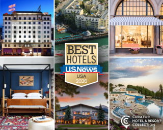 Curator members collage with U.S. News & World Report Best Hotels logo