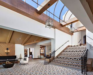 Bright lobby area with sunlights