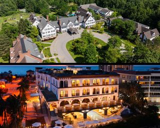 Aerial view of The Essex Resort & Spa and The Hotel Zamora.
